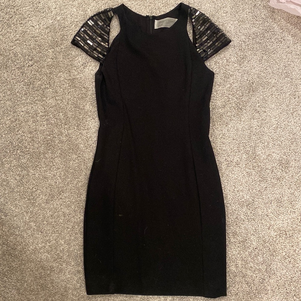 Black Sequin Sleeve Dress